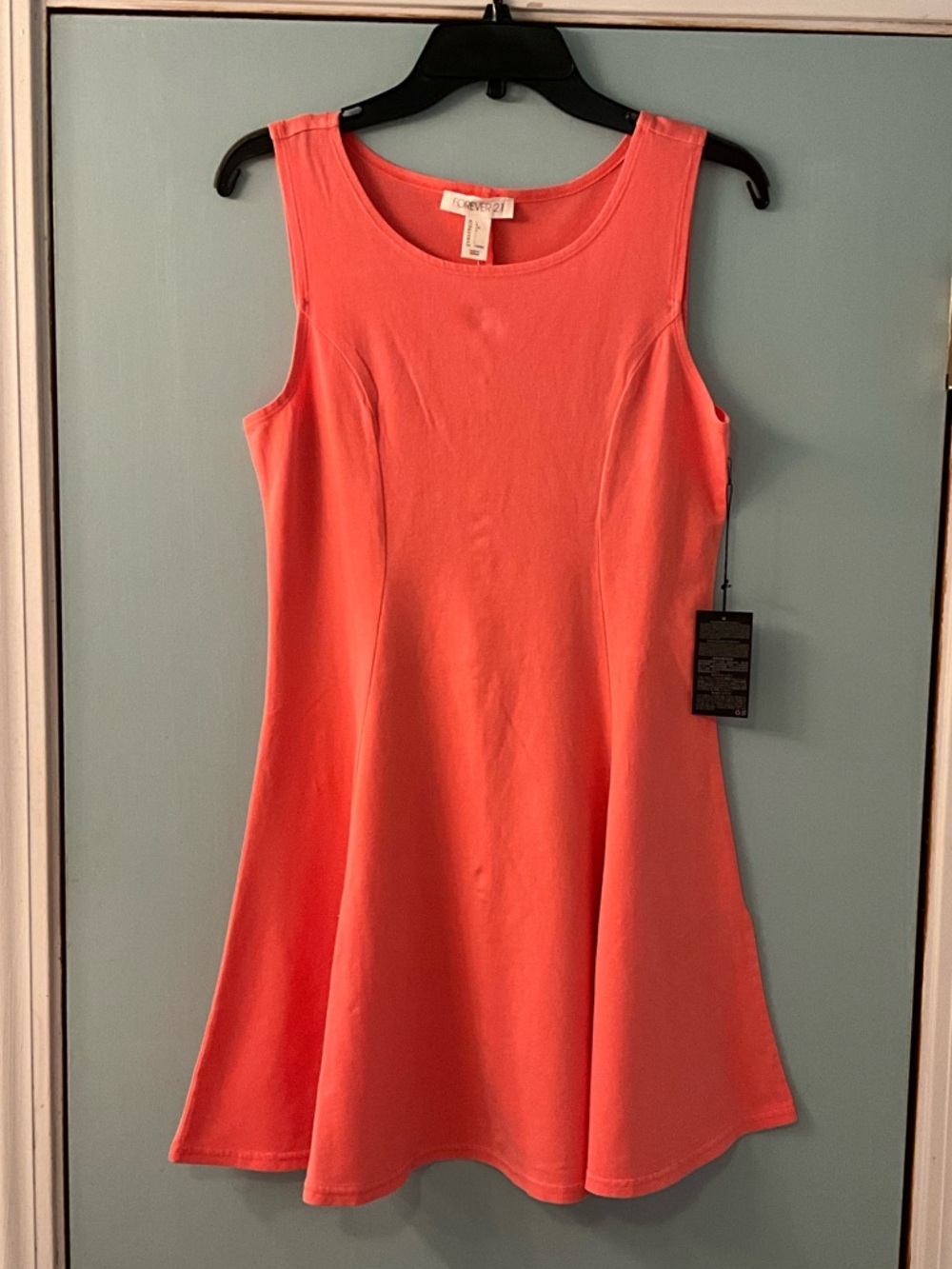 NWT Forever 21 Coral Sleeveless Fit-and-Flare Mini Dress